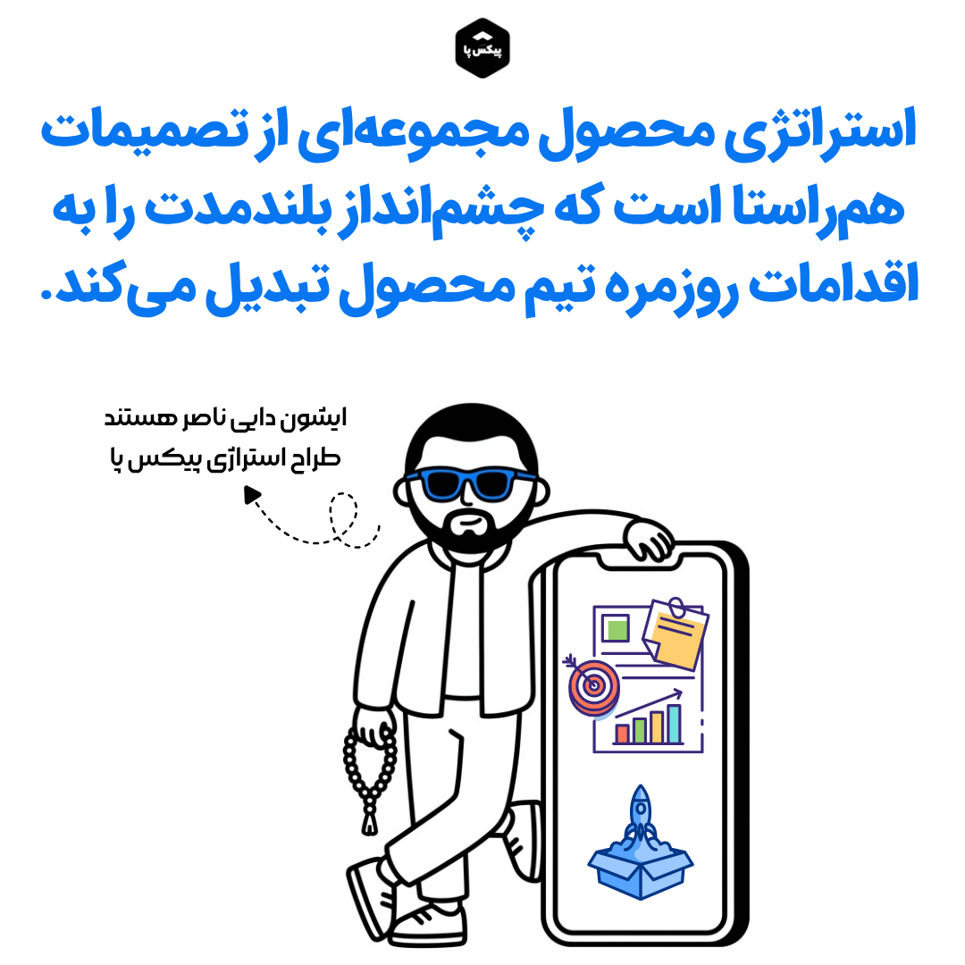 تعریفی که امروز در ادبیات مدیریت محصول بیش از همه پذیرفته شده، این است که استراتژی محصول «فرضیهای درباره چگونگی پیروزی محصول در بازار» است؛ یعنی مجموعهای از انتخابهای آگاهانه درباره مشتری هدف، ارزش پیشنهادی، نحوه تمایز و مسیر رشد.